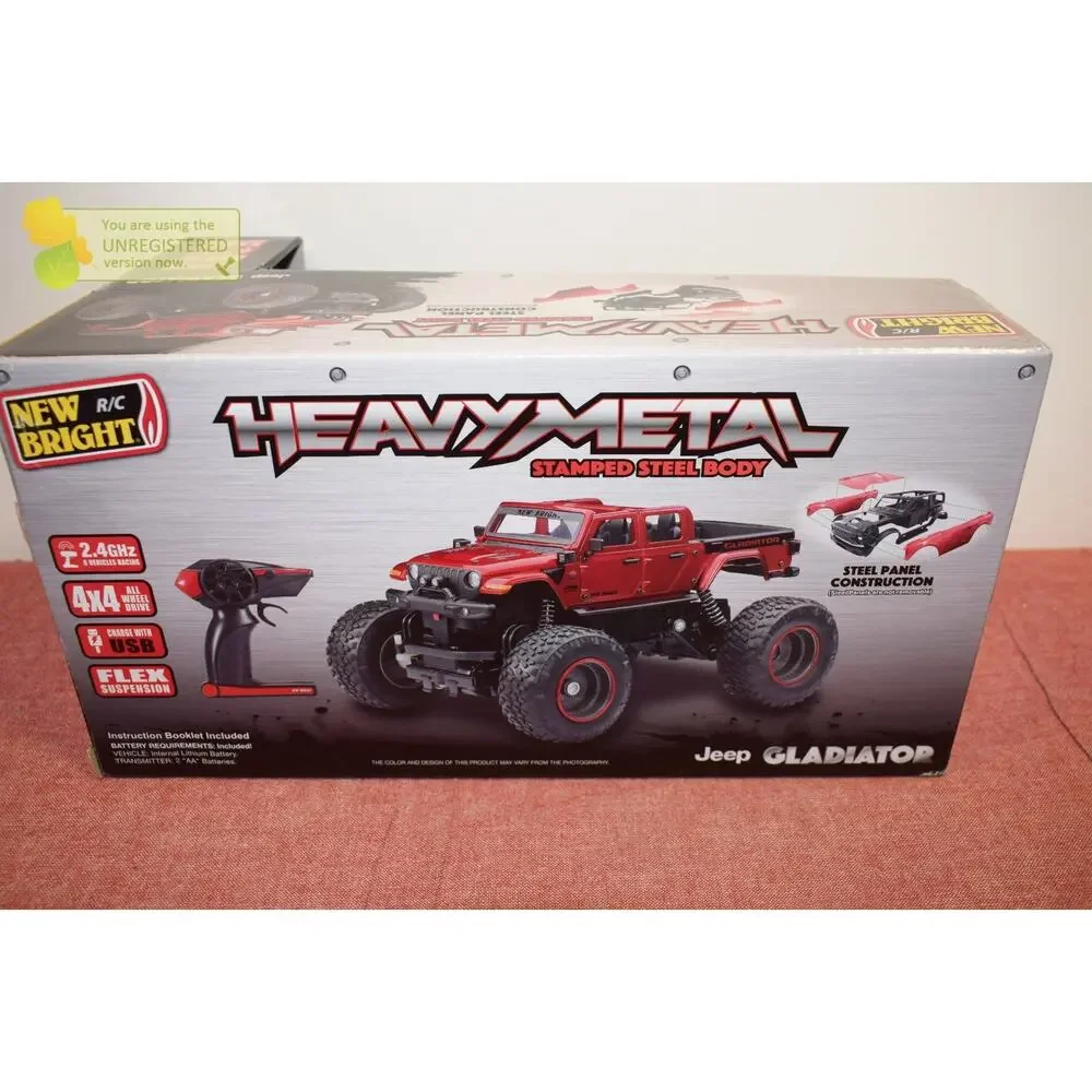 New Bright R/C 4x4 Heavy Metal Jeep Gladiator 1:20 Scale Red